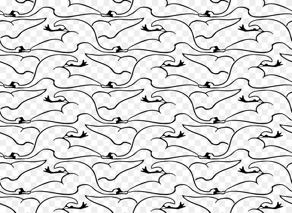 Flying Swan Pattern Clipart, Texture, Art, Floral Design, Graphics Png Image