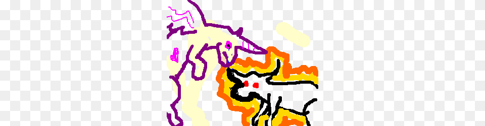 Flying Unicorn Attacking Flaming Bull, Purple, Chart, Plot, Art Free Png