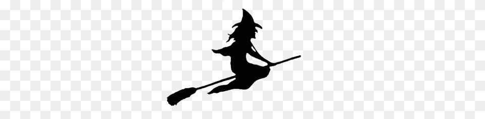 Flying Witch On Broom Clip Art For Web, Silhouette Free Png Download