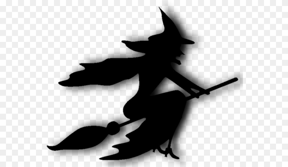 Flying Witch Witch, Silhouette, Black Png Image