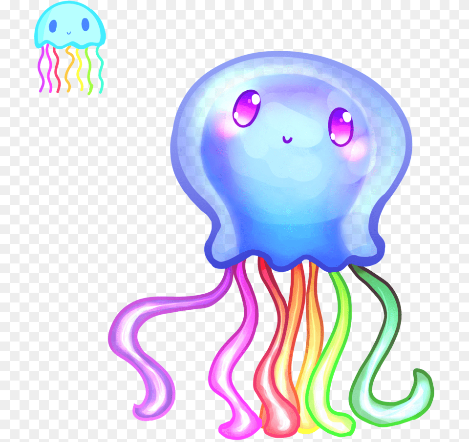 Flyingpings 296 47 Abicat3043 By Flyingpings Cartoon Jelly Fish With Colorful, Animal, Invertebrate, Jellyfish, Sea Life Free Png Download
