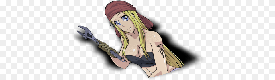 Fma Winry Peeker Stickerdata Rimg Lazydata Cartoon, Book, Comics, Publication, Adult Free Png Download