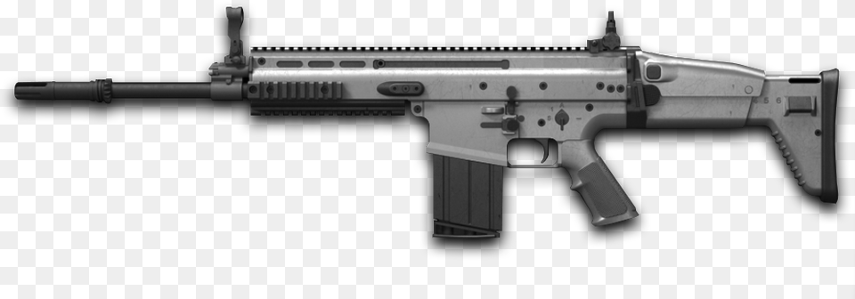 Fn Scar Side View Of Gun, Firearm, Rifle, Weapon, Machine Gun Png Image