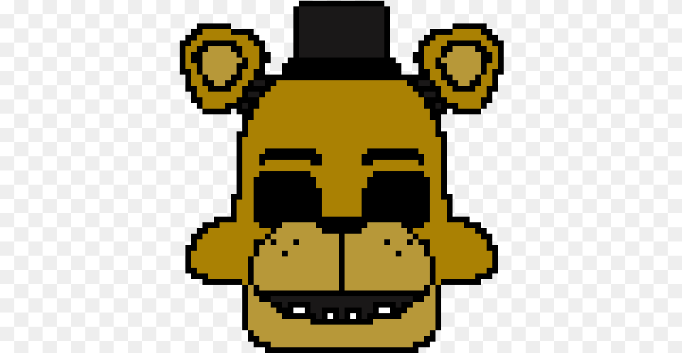 Fnaf 1 Golden Freddy Pixel Art Cartoon, Qr Code Free Transparent Png