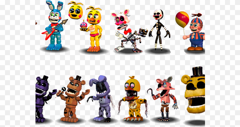 Fnaf 2 All Characters, Toy, Baby, Person, Adult Free Png Download