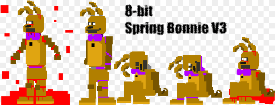 Fnaf 8 Bit Spring Bonnie V3 By Icespiritlynx Fnaf 8 Bit Spring Bonnie, Robot, Person, Animal, Apidae Png