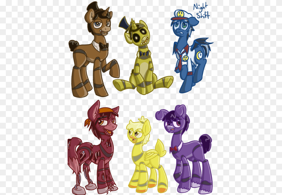 Fnaf Fnaf Characters As Ponies, Book, Comics, Publication, Person Free Transparent Png