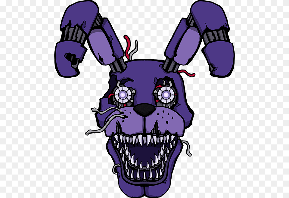 Fnaf Nightmare Bonnie Face, Purple, Book, Comics, Publication Png Image