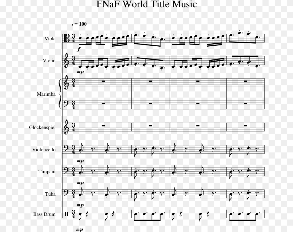 Fnaf Opening Titles Sheet Music, Gray Png Image