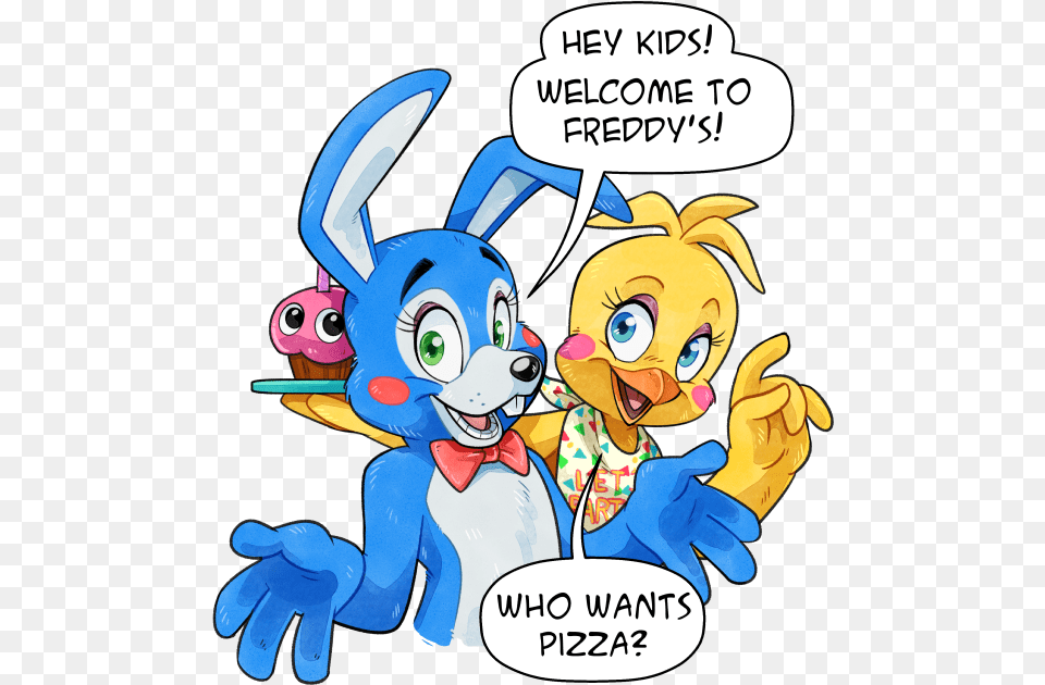 Fnaf Who Wants Pizza Fanart Toy Bonnie X Toy Chica, Book, Comics, Publication, Baby Free Png Download
