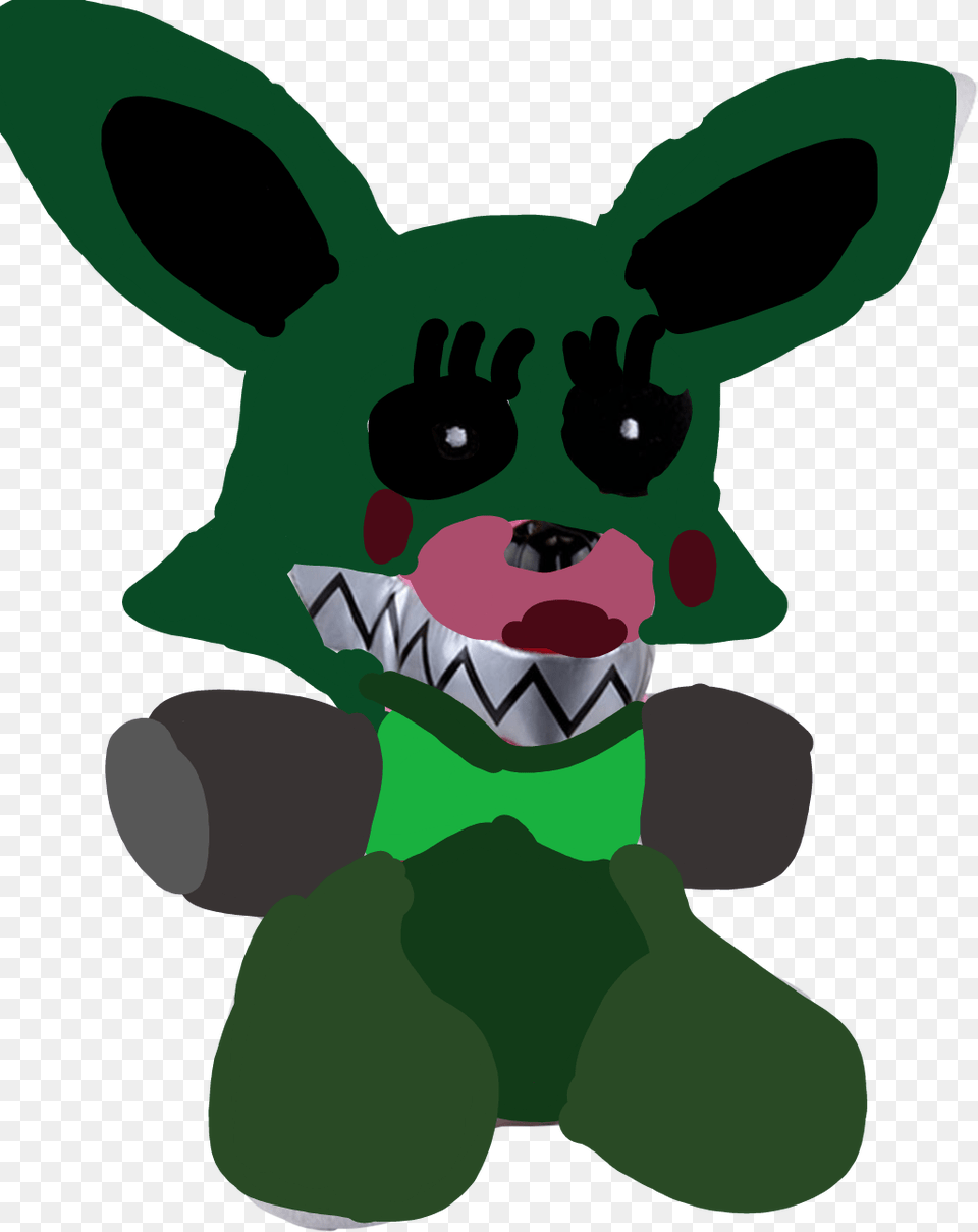 Fnafplush Phantom Mangle Plush, Toy, Green Free Png