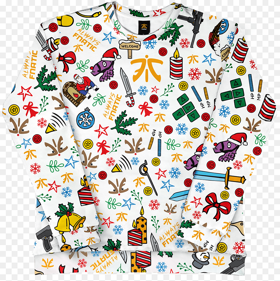 Fnatic Christmas Jumper, Clothing, Knitwear, Sweater, Sweatshirt Png