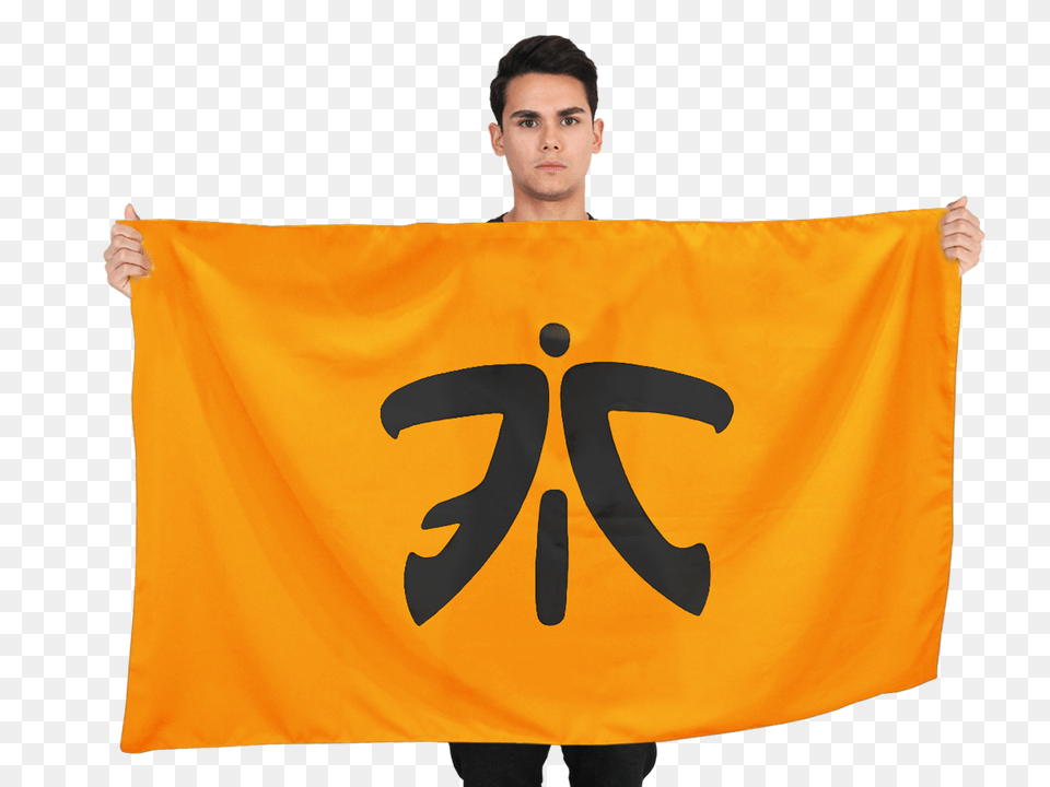 Fnatic Supporters Banner Fnatic Us Shop, Text, Adult, Male, Man Free Png Download