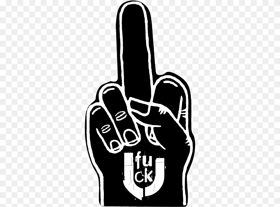 Foam Hand Middle Finger, Body Part, Person, Stencil Free Png Download