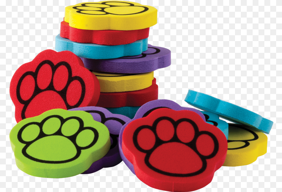 Foam Paw Print Counters Image Teacher Created Resources Foam Paw Print Counter Set, Tape, Rubber Eraser Free Png Download