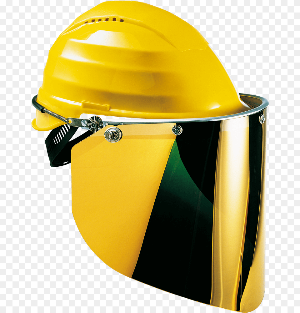 Foco Gold Visor Hard Hat, Clothing, Hardhat, Helmet, Crash Helmet Png Image
