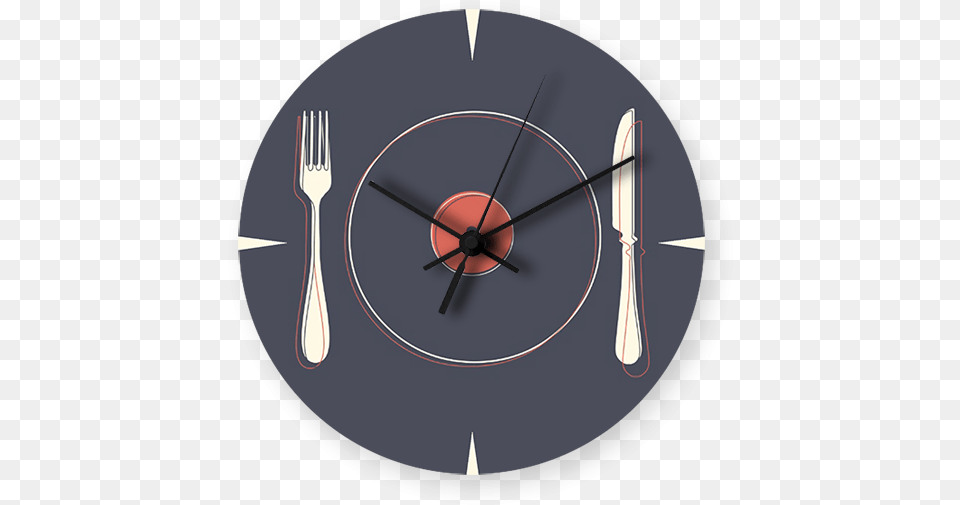Fog And Knife Art Printed Wall Clock Icon, Cutlery, Fork, Analog Clock, Disk Free Transparent Png