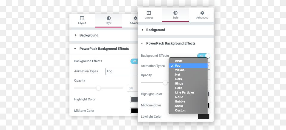 Fog Animation Powerpack For Elementor, Page, Text, File Png