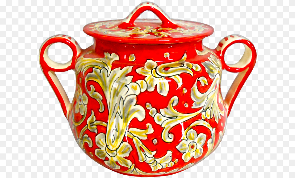 Foglie Rosse Tony Cookie Jar Teapot, Art, Cookware, Porcelain, Pot Png Image