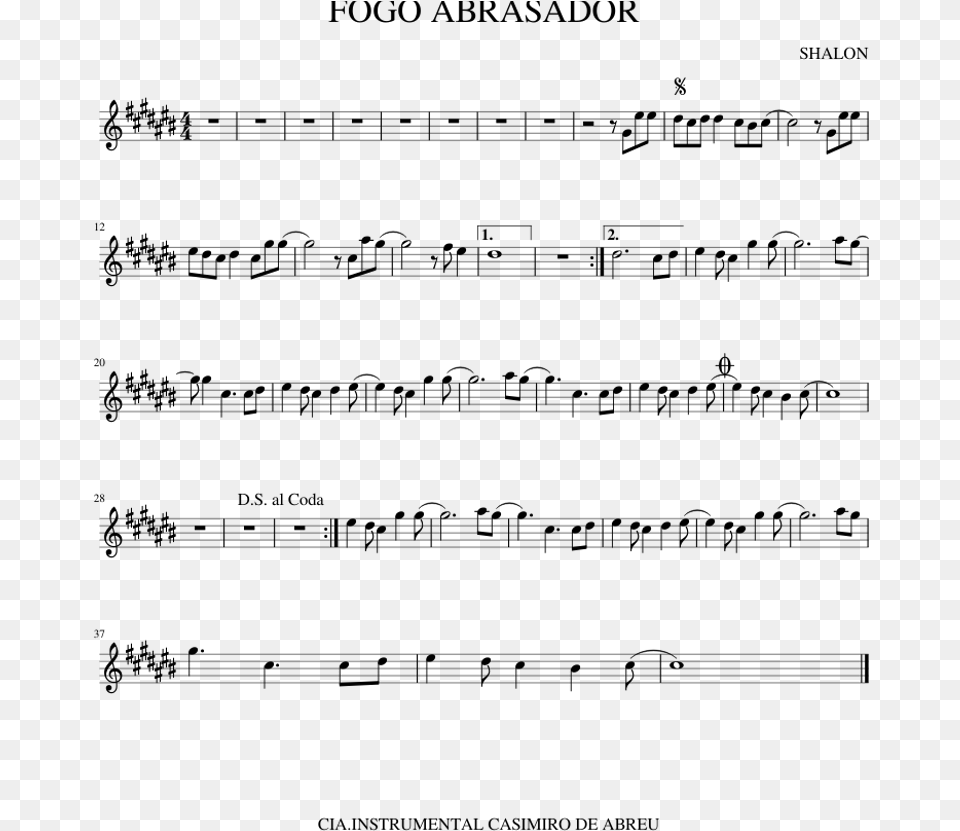 Fogo Abrasador Sheet Music For Alto Saxophone Download Document, Gray Free Transparent Png