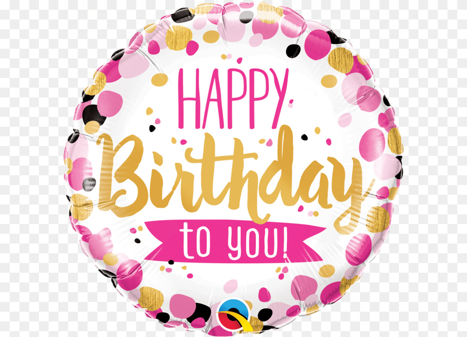Foil Balloon Happy Birthday, Birthday Cake, Cake, Cream, Dessert Free Png Download