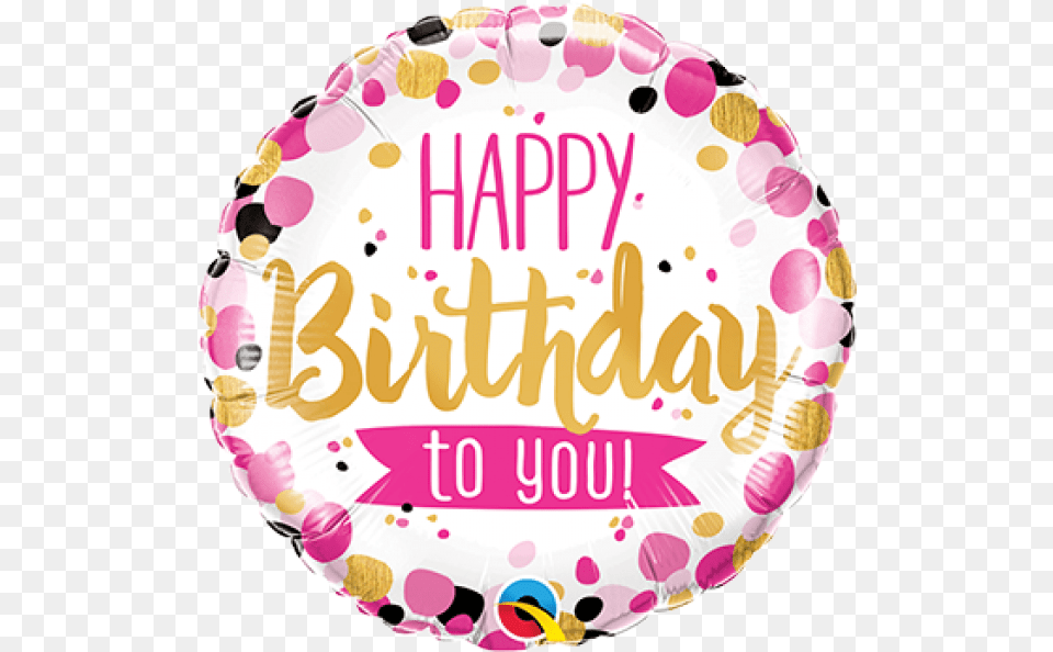 Foil Balloon Happy Birthday To You, Birthday Cake, Cake, Cream, Dessert Png Image