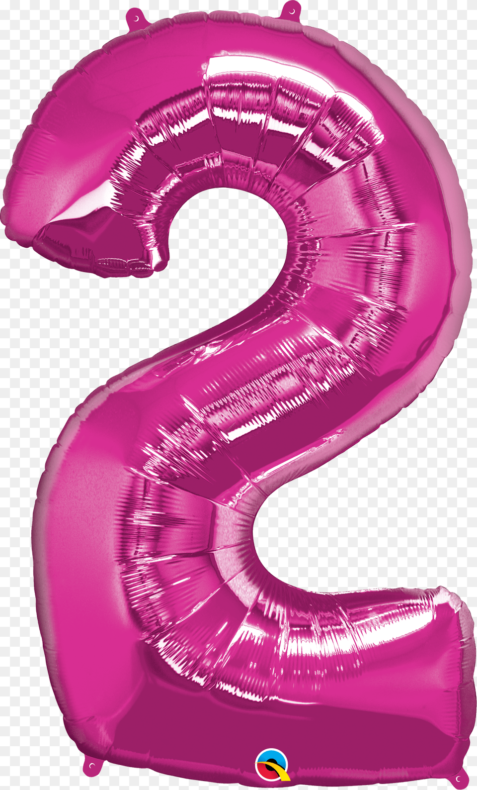 Foil Balloon Number 2 Magenta Amp Weight Qualatex Number Balloons Blue, Symbol, Text Free Png