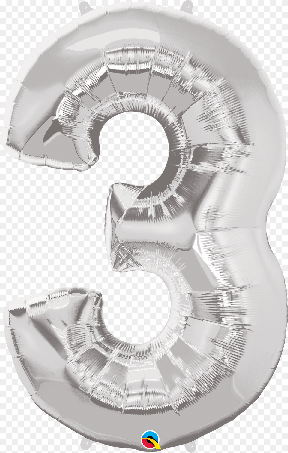 Foil Balloon Number 3 Silver Amp Weight Gold 3 Balloon, Symbol, Text, Person Png