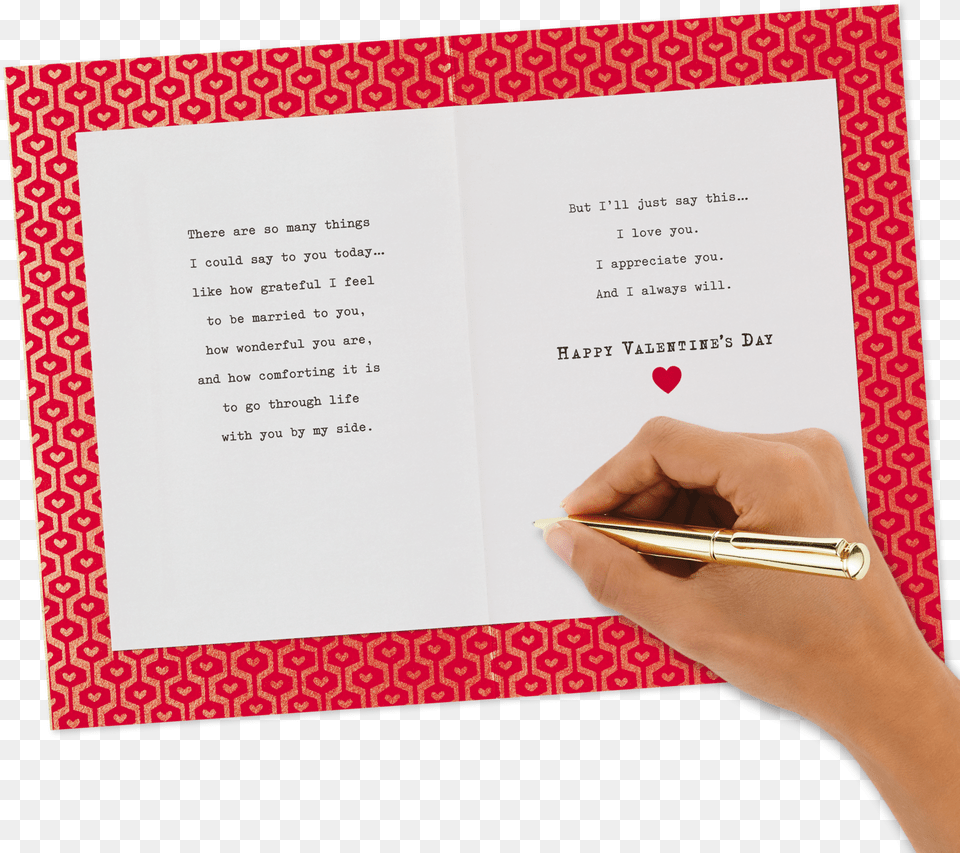 Foil Hearts With Twine Valentine39s Day Card For Husband Greeting Card, Pen, Text Free Png Download