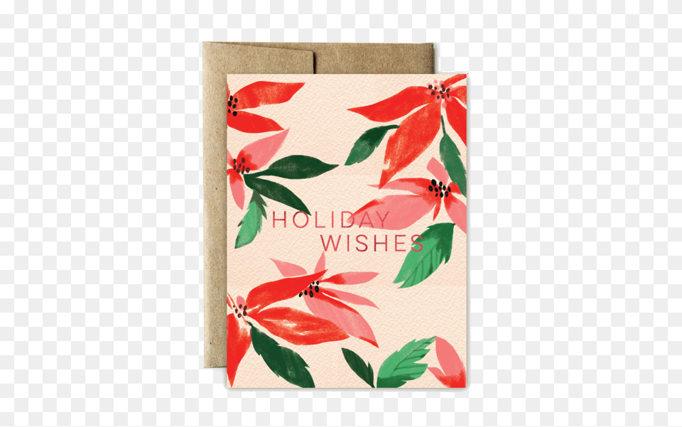 Foil Poinsettia Holiday Wishes Holiday, Book, Publication, Plant Png Image