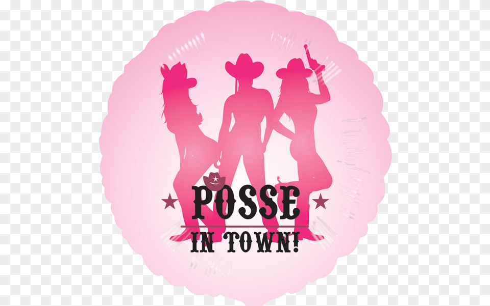 Foil Round Party Posse Balloon Amscan International Party Posse 18 Inch Party Posse, Clothing, Hat, Advertisement, Person Free Png Download