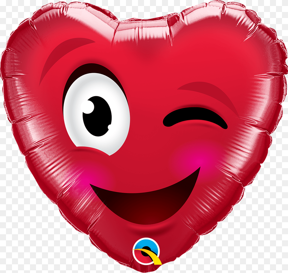 Foil Valentine S Day Winking Red Heart Balloon Free Png