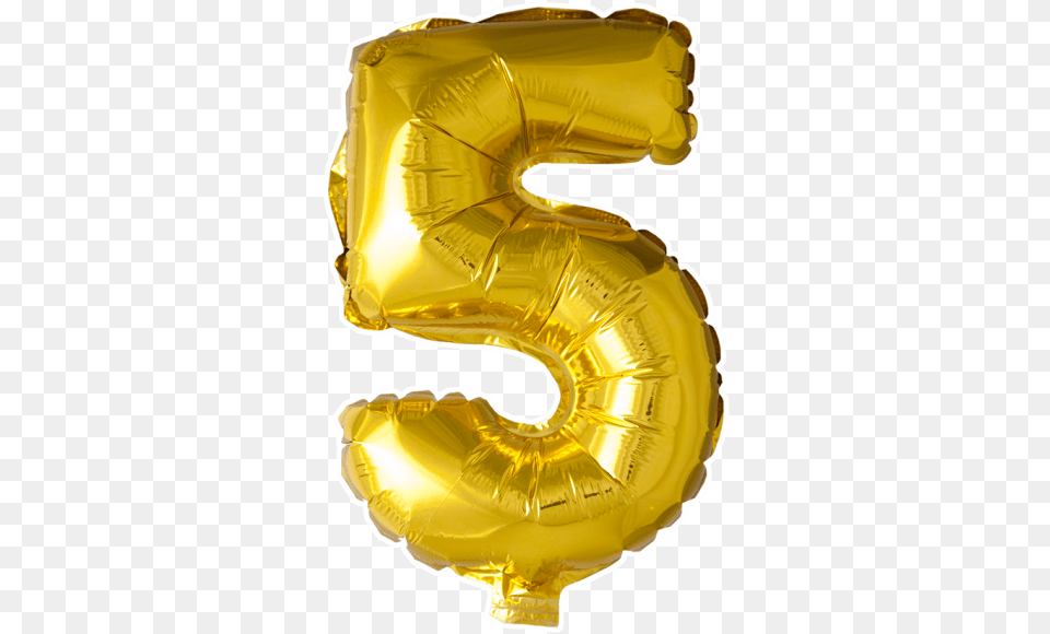 Foilballoon No 5 Foil Balloon Background, Number, Symbol, Text, Aluminium Png Image