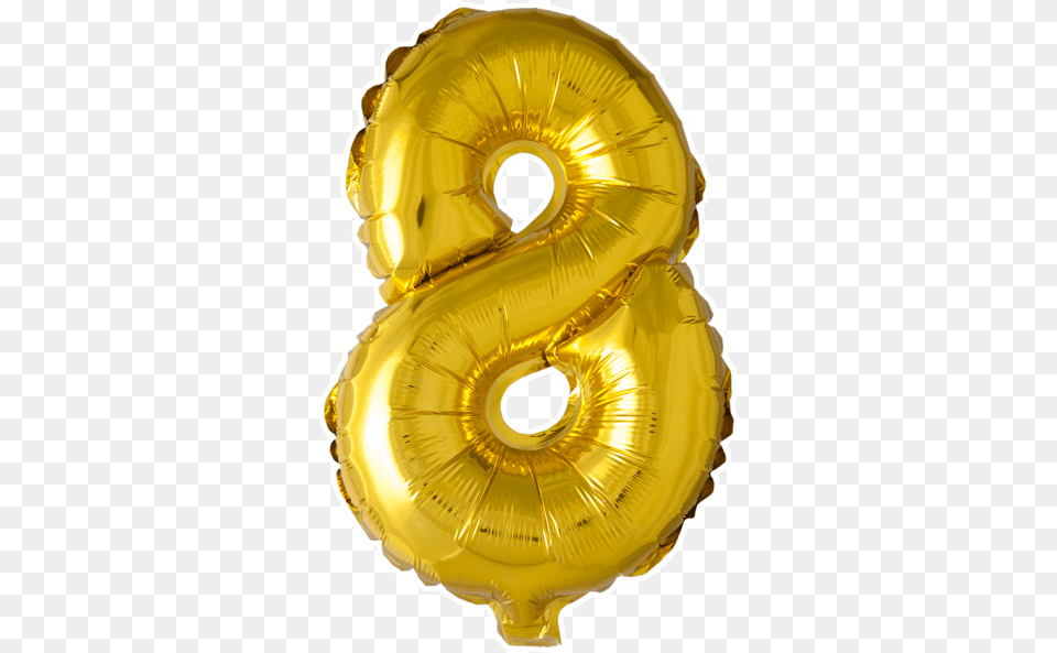 Foilballoon No 8 16u0027u0027 Gold Balloon, Symbol, Number, Text, Clothing Free Transparent Png
