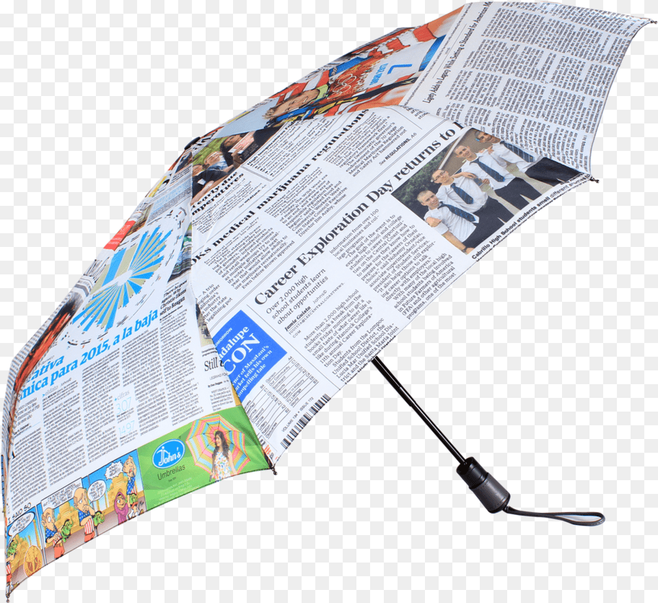 Fold Auto Open Frp News Paper Print, Canopy, Umbrella, Person, Boy Free Png Download