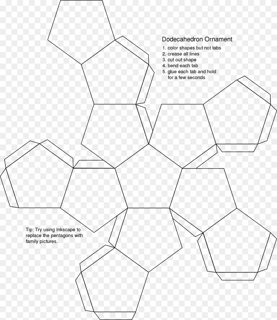 Foldable Dodecahedron Paper Dodecahedron, Gray Free Png Download