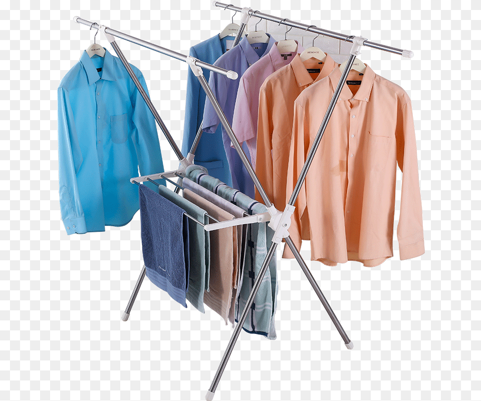 Foldable Place Saving Clothing Drying Rack Dryer Hanger Clothes Hanger, Drying Rack, Shirt, Coat Free Png Download
