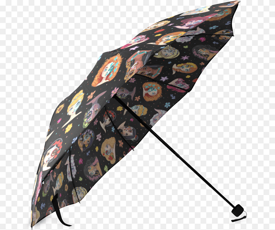 Foldable Umbrella Purple Umbrella With Penguin, Canopy, Face, Head, Person Free Png