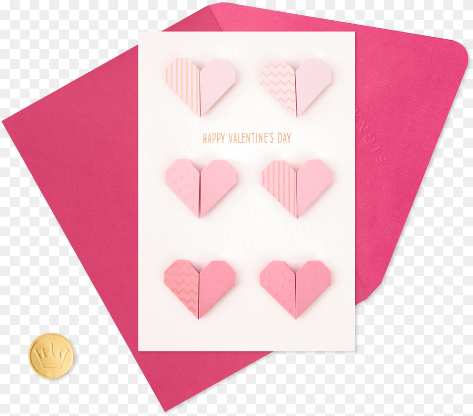 Folded Hearts Valentine39s Day Card For Anyone Heart, Envelope, Greeting Card, Mail, Business Card Free Png