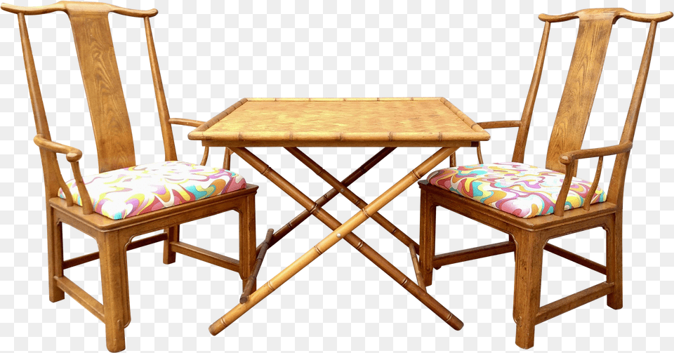 Folding Bamboo Table Chair, Furniture, Wood, Dining Table, Desk Png