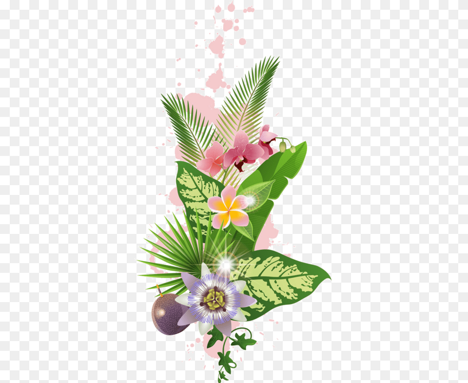 Folhas E Flores Tropicais, Plant, Pattern, Graphics, Flower Bouquet Png