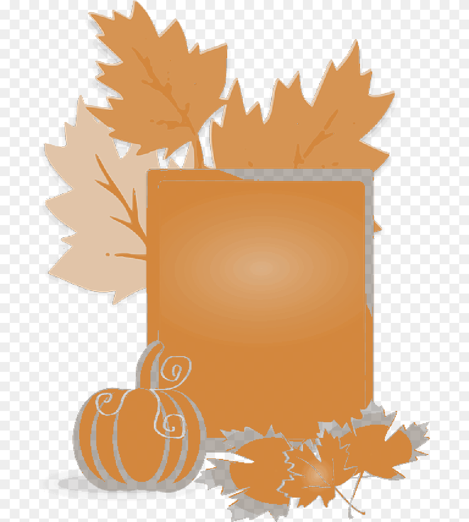 Foliage Pumpkin Leaves Autumn Fall Orange Frame, Food, Leaf, Plant, Produce Png Image