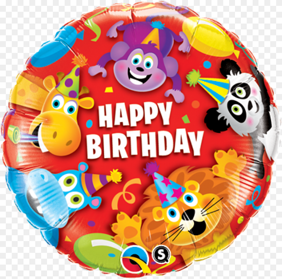 Folienballon Happy Birthday Happy Animals Balloon, Birthday Cake, Cake, Cream, Dessert Free Png Download