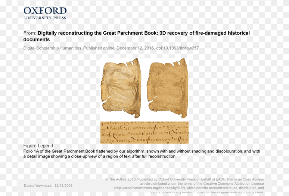 Folio 1a Of The Great Parchment Book Flattened By Our Oxford University Press, File, Bag, Text Free Png