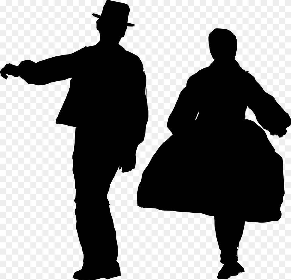 Folk Dance Silhouette, Gray Png