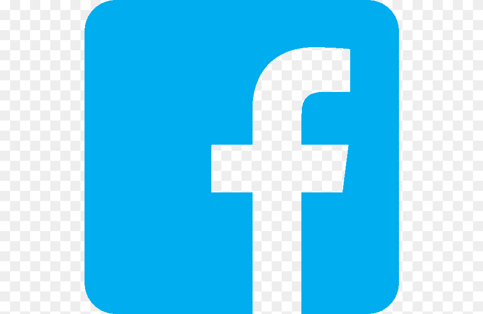 Follow Us On Facebook Light Blue Facebook Icon, Symbol, Cross, Number, Text Free Transparent Png