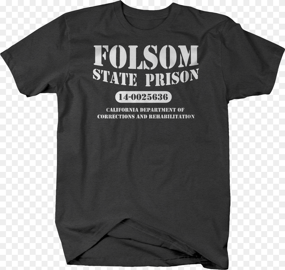 Folsom State Prison Inmate Johnny Cash Tshirt, Clothing, T-shirt, Shirt, Person Png Image
