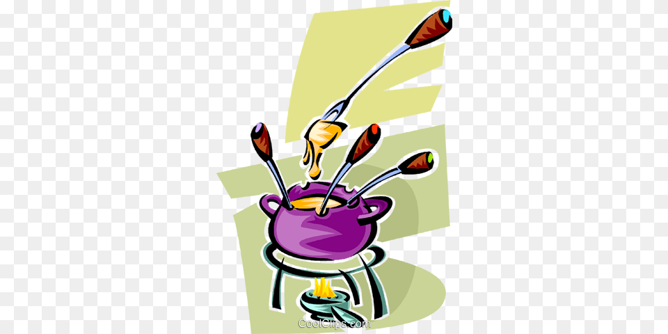 Fondue Pot Royalty Vector Clip Art Illustration, Cutlery, Dish, Food, Meal Free Png