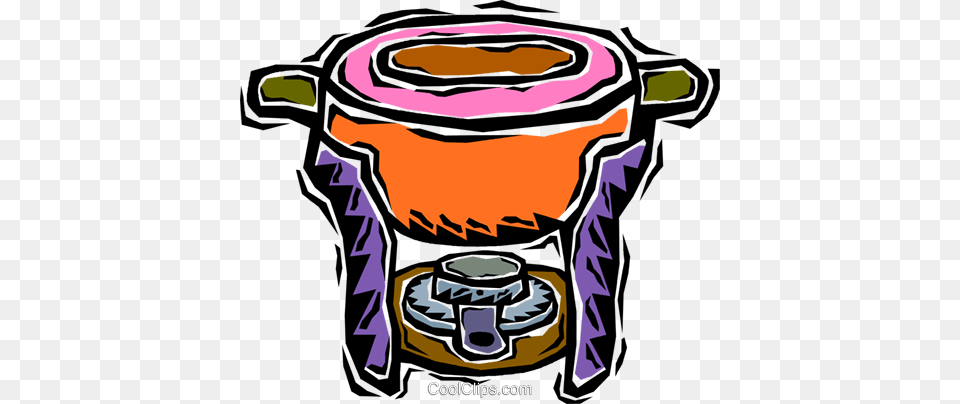Fondue Pot Royalty Vector Clip Art Illustration, Food, Meal, Appliance, Device Png Image
