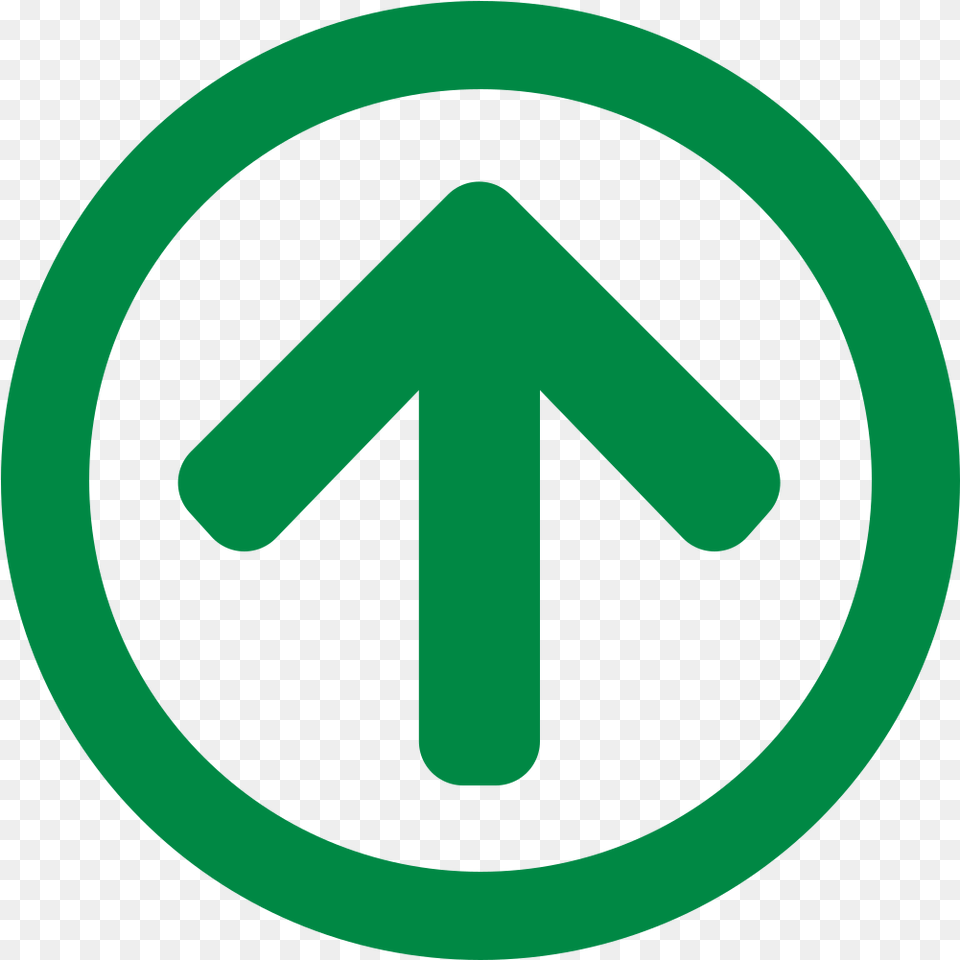 Font Awesome 5 Regular Arrow Circle Up Green Traffic Sign, Symbol, Road Sign, Ammunition, Grenade Png